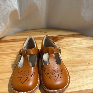 L'Amour camel color T-Strap Kids Dress Shoes